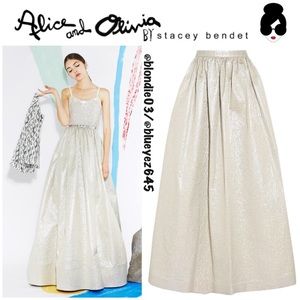 Alice + Olivia metallic taffeta ballgown skirt 8